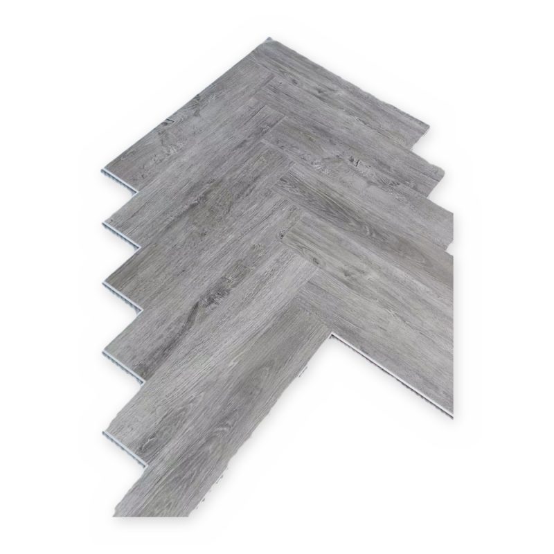 Grey herringbone SPC flooring